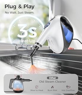 ADICOM Handheld Steam Cleaner for Home 3s Instant Heat-Up No Need to Wait, Upgrade 2 LB Light Weight Easy Refill Portable Steamer Cleaner for Furniture Couch Grout Walls Kitchenware Cleaning