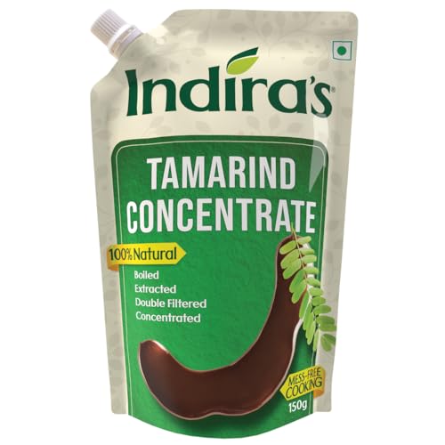 Indira's Tamarind Concentrate, 2X Stronger Than Tamarind Paste (150gX2), Imli Paste, Imli Pulp, Puli Chintapandu Liquid.