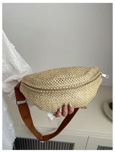 SHENHE Women's Boho Woven Crossbody Sling Bag Beach Vacation Chest Bum Shoulder Bag Purse2