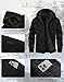 Wizoat Mens Zip Up Hoodie Sherpa Lined Sweatshirt Heavyweight Fleece Full-Zip Winter Warm Jackets Black