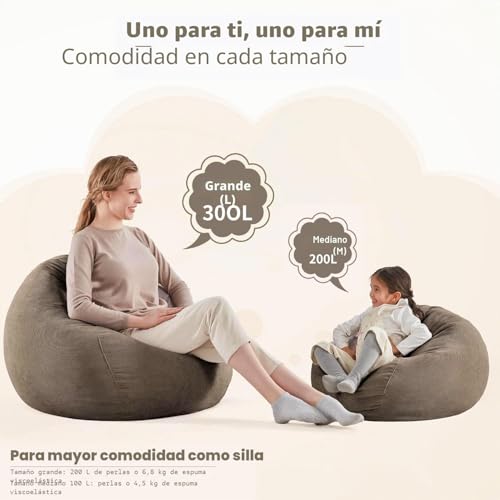 Miniatura 9 de Nobildonna - Funda Para Puf Sin Relleno Para Niños Y Adultos. Puf Extra Grande Para Almacenar Peluches O Espuma Viscoelástica De Pana Suave De