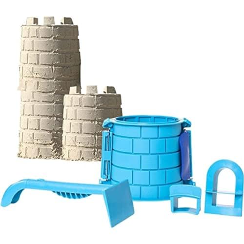 Create A Castle Sandcastle Kit - 4 Piece Premium Sandcastle Building Kit for Kids to Adults - Snow Molds for Kids Outdoor Winter or Summer Beach Fun - Mesh Backpack Included - Starter