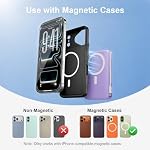 10000mAh Magnetic Wireless Power Bank, 5-in-1 Portable Charger with 2 Built-in Cables, 22.5W PD Fast Charging Magnetic Battery Pack for iPhone 17/16/15/14/13/12 and All Series ，Purple - Image 3