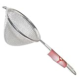 Colador cónico Gilberts – 10 cm cónico de servicio de alimentos colador, plateado