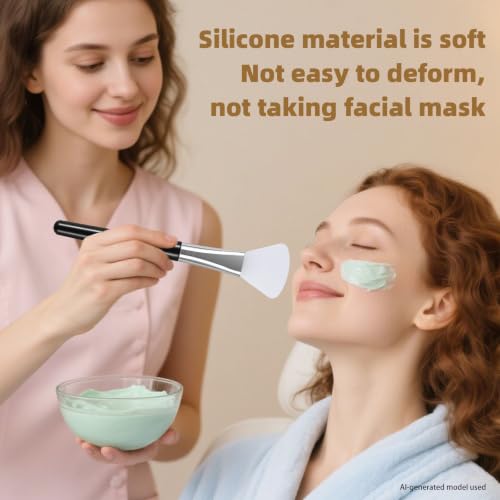 Image of LORMAY 4 Pcs Silicone Face Mask Brush for Facial Mud Clay Jelly Mask | Easy to clean, soft reusable silicone applicator, fits all skin types for various facial skincare masks
