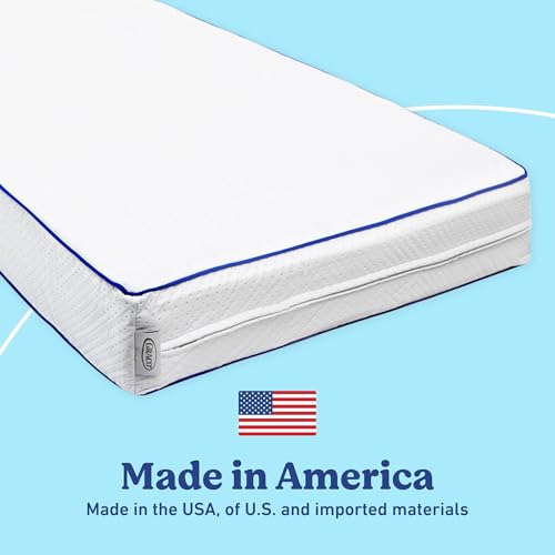 Image of Graco Essentials 6-Inch Water-Resistant Crib & Toddler Mattress - Made in the USA, Firm Support for Infants, GREENGUARD Gold Certified Baby Crib Mattress, Washable Water-Resistant, PVC-Free PEVA Cover