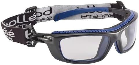 Bolle BAXPSI Platinum Goggles with Anti-Scratch and Fog Frame Lens, Clear/Black/Blue