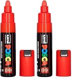 POSCA UNIBALL Marqueur peinture à l'eau, encre à pigmentation rouge, pointe large UNI PC7M...