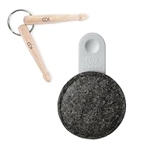 1 damper pad For toms and snares Silicone strap for attachment Attaches to standard tuning screws Quick removal and replacement Material: recycled felt Weight: 60 g With Keepdrum key ring
