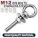 ZYUAROM 8 Pack M12 Stainless Steel Eye Bolts with Nuts, 1/2