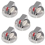 Upgraded DG64-00473A Top Burner Control Knob Dial (5 PK) with Reinforced Power Ring Protection By Primeswift,Exact Replacement for Samsung Gas Range AP5917439,PS9606608
