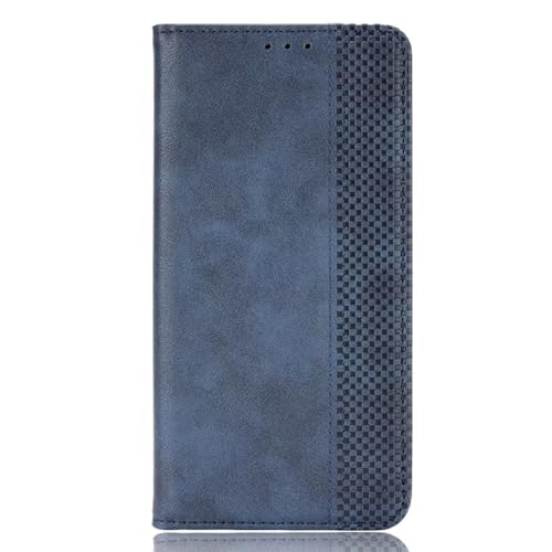 BORYA Cuero Funda para ZTE Blade A76 4G, Antigolpes Premium PU Carcasa TPU Suave Silicona Estuche con Billetera Ranuras Tarjetas Soporte Broche Magnético Caso, Azul