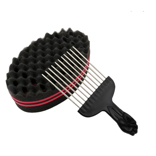 Brusque à l'éponge Afro Twist - Sponge de boucles de cheveux pour hommes noirs avec dreadlock définissant la texture | Outil de style portable pour le salon...