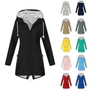 Rain Coats for Women Lightweight Jacket with Hood Windbreaker Waterproof Jackets Long Hooded Raincoat Travel Hiking Coat