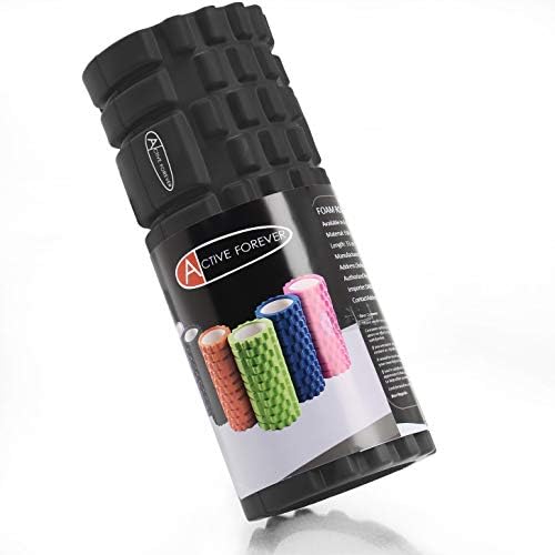 Active Forever Foam Roller for Deep, Back, Legs, Extra Firm High Density Ultra Durable Resistant Trigger Point TherapyIdeal for Runner Cyclist Footballer Athlete (Black)