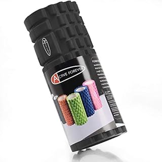 Active Forever Foam Roller for Deep, Back, Legs, Extra Firm High Density Ultra Durable Resistant Trigger Point TherapyIdeal for Runner Cyclist Footballer Athlete (Black)