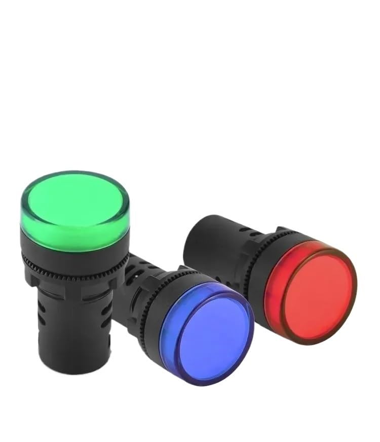 TIAJTHYD 5 Luces indicadoras de 22 mm, 12 V, 24 V, 110 V, 220 V, Montaje en Panel, lámpara de señal piloto de Potencia AD16-22DS, Universal, CA/CC(Rood,110V)