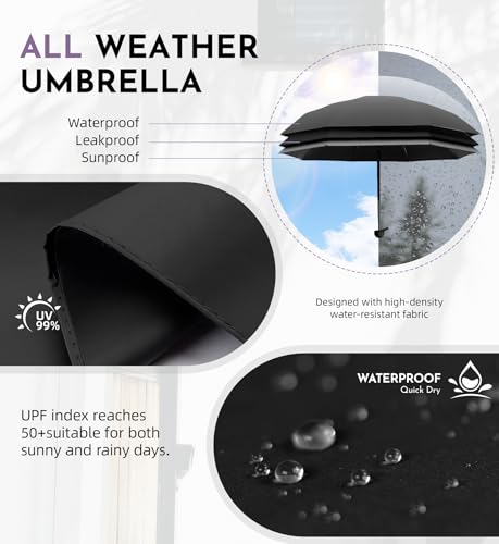 Image of LILAC Mini Travel Umbrella for Rain - 43 inch Large Coverage Small Compact Umbrella, Reinforced Strong Frame, Lightweight Portable Parasol with UPF 100+ UV Protection, Gifts for Adults, Seniors & Students