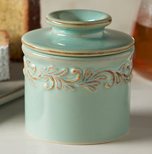 Butter Bell - The Original Butter Bell Crock By L Tremain, A Countertop French Ceramic Butter Dish Keeper For Spreadable Butter, Antique Collection, Sea Spray #TOP3