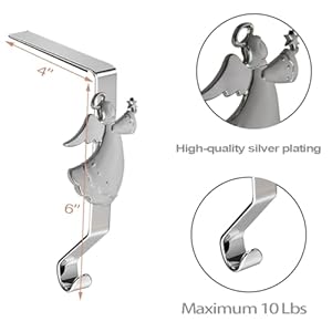 Christmas Stocking Holder for Mantle, Reusable Christmas Stocking Hooks, No-Damage Xmas Hanger for Fireplace Mantle Grip Stand Christmas Decoration Ornaments Hanging Shelf Floor Christmas Stocking Holder for Mantle Reusable Christmas Stocking Hooks No Damage Xmas Hanger for Fireplace Mantle Grip Stand Christmas Decoration Ornaments Hanging Shelf Floor