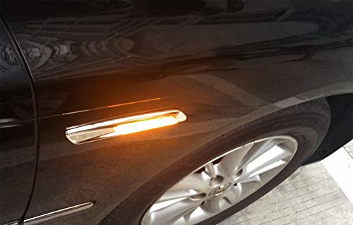 Ijdmtoy Carbon Fiber Style Amber/White Switchback Full Led Side Marker Light Kit Compatible With Bmw 1 3 5 Series X1, W/Bmw F10 Style, Replace Oem Sidemarker Lamps #TOP6