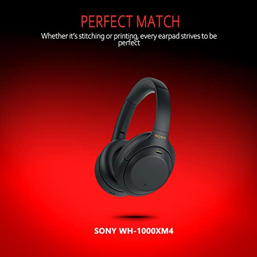 Reemplazo de almohadillas para Sony WH-1000XM4, cuero proteína suave, compatibles con auriculares Sony XM4 – Espuma viscoelástica, aislamiento de ruido – Negro miniatura 6