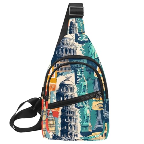 Sac à dos à bandoulière course à pied et voyage World Building ergonomique
