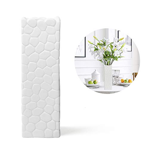 PUDDING CABIN White Vase 10 Inch Tall Ceramic Flower Vases for Home Decor