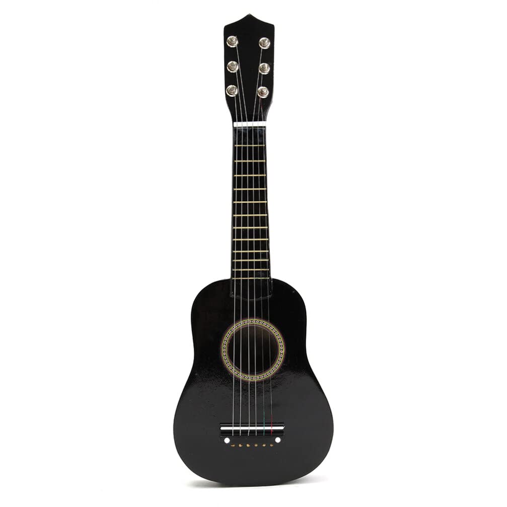 STOBOK Acoustic Guitars 21 Inch Guitar 6 String Vintage Style Classical Wooden Folk Guitar Music Instruments for Kids Beginner Ukelele (Black)