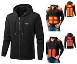 Smoneyful Heated Hoodie for Women Men Hooded Sweatshirt Zip Up Hoodie with 15/17 Heating Zones Heated Jacket, USB Powered