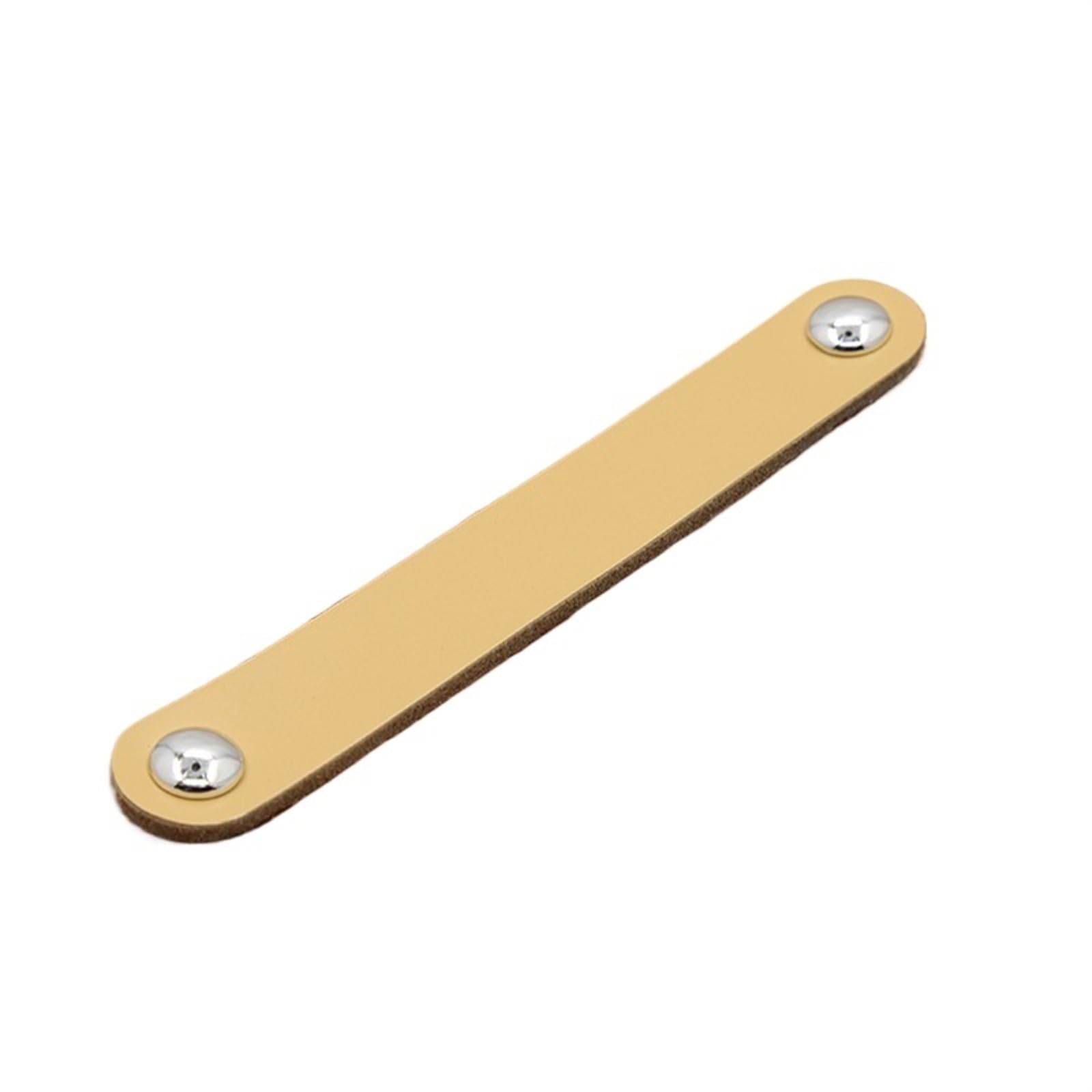 CQAHDSEVF Leather Drawer Pulls, Leather Drawer Cabinet Pulls Multicolor 96-128mm(Flesh Chrome,128mm)