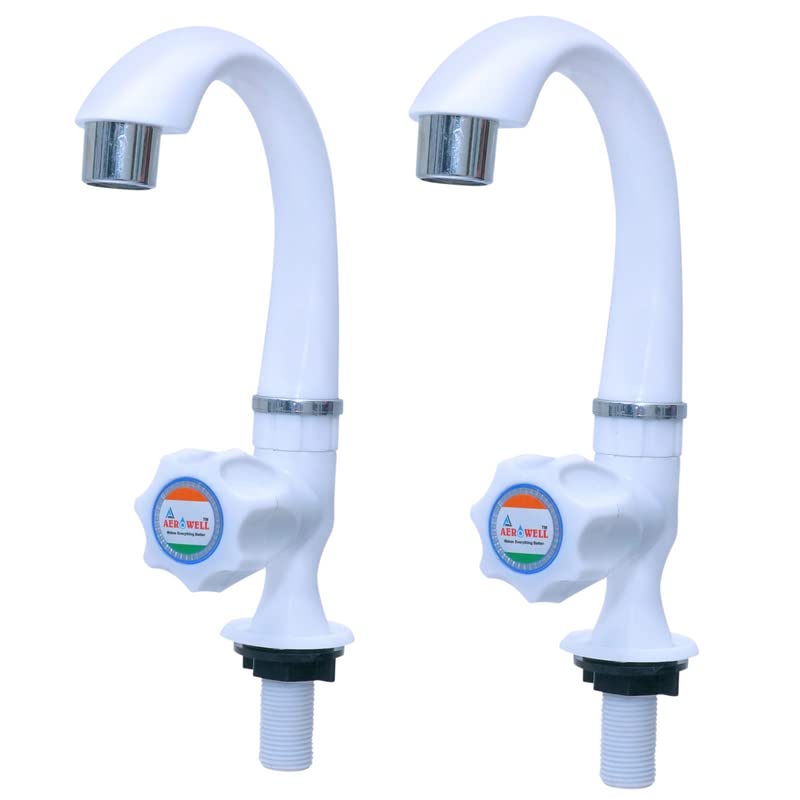 Aerowell PVC Swan Neck Tap for Kitchen/Bathroom Wash Basins/faucets (Big Neck) (White) Pack of 2 (B0BY9F2Y61) Amazon Price History, Amazon Price Tracker