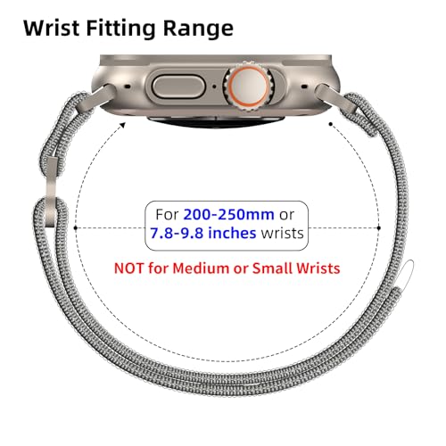 CINORS XL XXL Big Men Wrist Band Compatible with Apple Watch Series 12 11 10 46mm Ultra 49mm iWatch Series 9 8 7 45mm Ankle Nylon Soft Breathable Strap for Series 6 5 4 3 2 1 44 42mm Men Women Arm Band - image 3