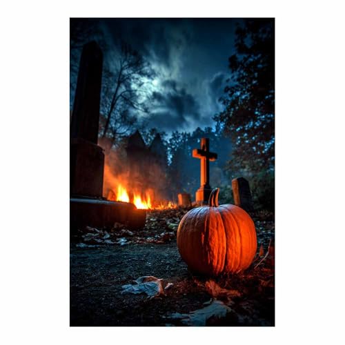 Toile de citrouille funéraire pour créer une ambiance d'Halloween dans votre chambre