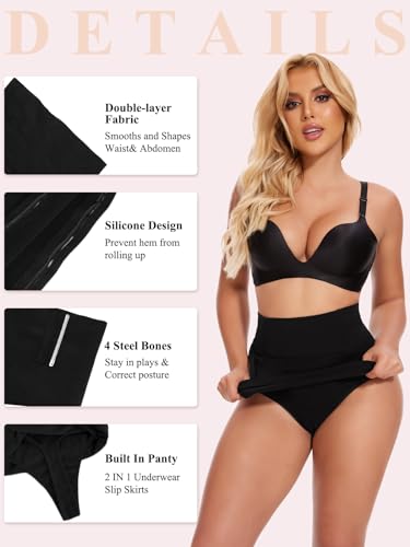 Image of JOYSHAPER Shapewear Slip for Under Dresses Half Slip Tummy Control Dress Skirt Slip Body Shaper