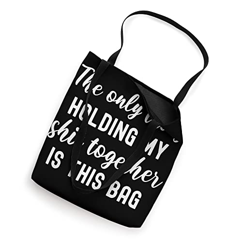 Bolso tote con frase: «Lo único que mantiene unido mi caos es este bolso» miniatura 2