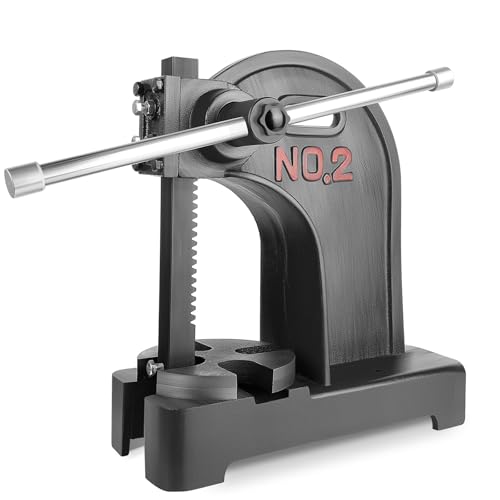 POWKOL Arbor Press, 2 Ton Arbor presses, 8.5 Inch Max Height, Cast iron material, Manual Press is Suitable for Punching, Bending, Stretching and Forming Tasks in Workshops and Garages