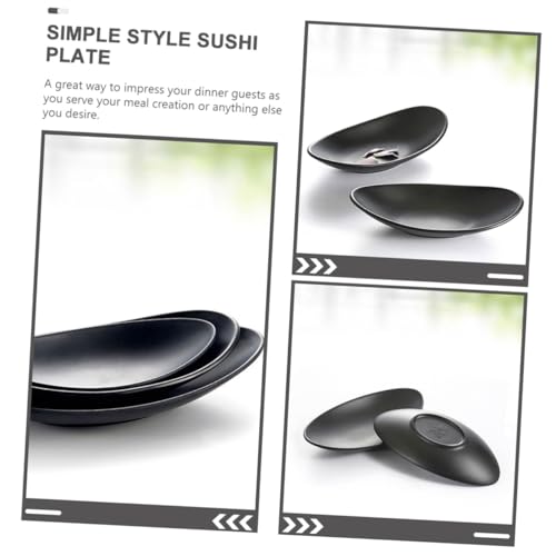 Set de 2 Platos de Melamina Negros para Sushi miniatura 3