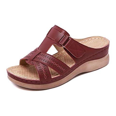 eamqrkt Women Premium Orthopedic Open Toe Sandals Vintage Anti-slip Breathable for Summer Cover