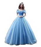 XIAOMANYAO Cinderella Ball Gowns 16 Quinceanera Dresses Off Shoulder with Butterfly Applique Sweet 15 Long Prom Dress Blue 6