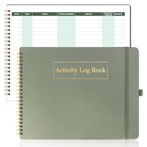 OKWUYiK 1 Pcs Daily Activity Log Book Spiral Bound Letter Size Activity Log Notepad 8.5” × 11” Client Daily Service Record Notebook Activity Tracker For To Do List Productivity 100 Pages (1)