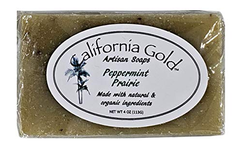 California Gold Soap Natural and Organic Peppermint Prairie Bar Soap For Men and Women; 1-4 oz. bar