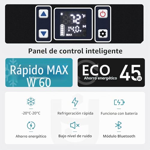 Nevera portátil con compresor de 12 V de 45 L EUHOMY para coche 5