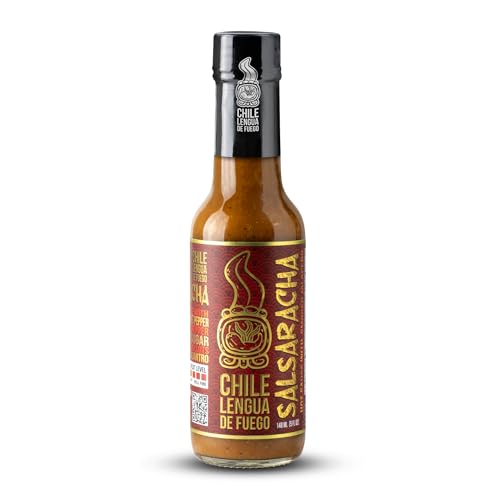 Image of Chile Lengua de Fuego Salsaracha - Sriracha-Style Scotch Bonnet & Jalapeno Salsa Hot Sauce, Medium, 5 oz Bottle (Pack of 1)