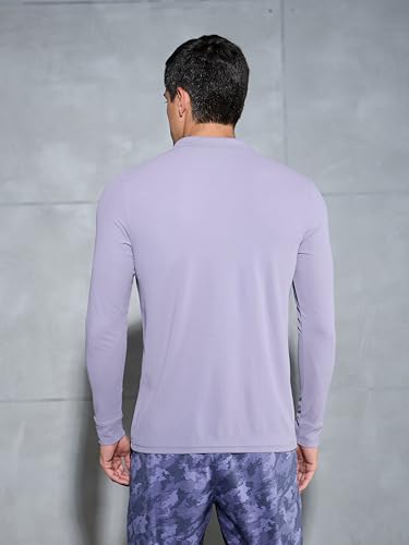 Image of TECHNOSPORT Men Polyester Slim Fit Polo Neck Full Sleeve Matpiq T-Shirt with Patch Pocket for Regular Use