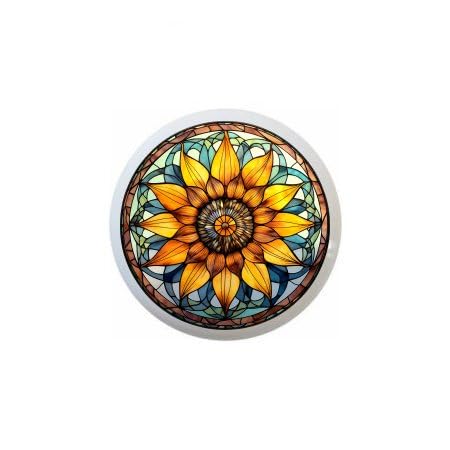 Sunflower Mandala Stained Glass Look Several Gorgeous Designs to Choose From - 1.5" DECORATIVE Glossy Ceramic Dresser Drawer PULLS Cabinet Cupboard