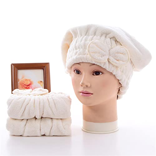 Kvoike 2 Pcs Microfiber Hair Towel Cover, Bow Hair Towelette, Drying Cap For Fast Dry Hair, Gifts For Curly And Wet Hair Ladies #TOP4