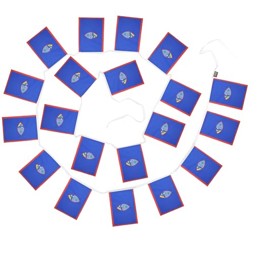 Image of AZ FLAG Guam 6 meters BUNTING Flag 20 flags 9'' x 6'' - Guamanian STRING flags 15 x 21 cm