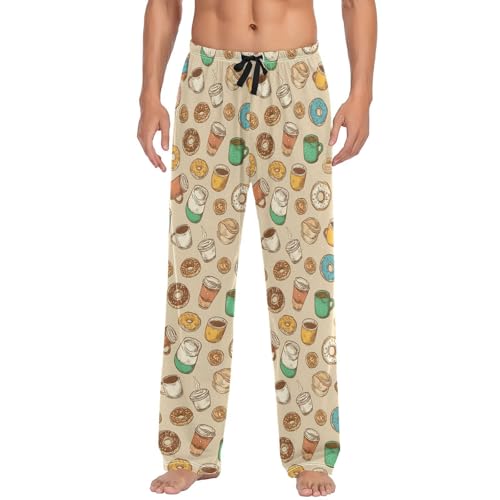 Plaaee Mens Sleep Pajama Pants Set Bottoms Christmas Gingerbread Blue Fleece Lounge Sleepwear PJs XXL