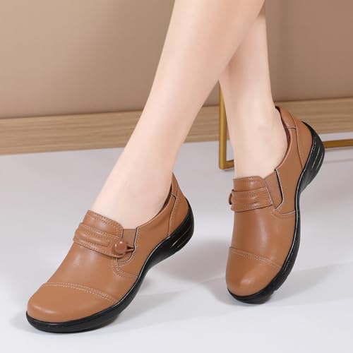 Image of QAE Loafers for Women Orthopedic Loafers for Women Comfortable Women's Flat Slip-Ons Shoes for Dress Work Business Casual